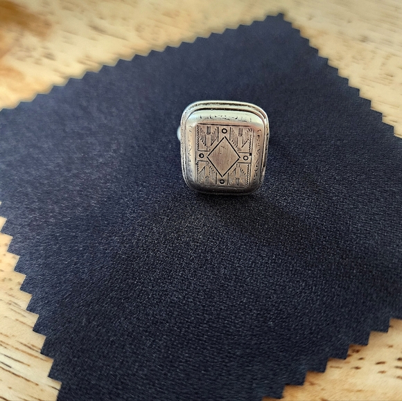 Handmade Art Deco Sterling Silver Pinkie Ring, size 3.5 - Picture 4 of 6